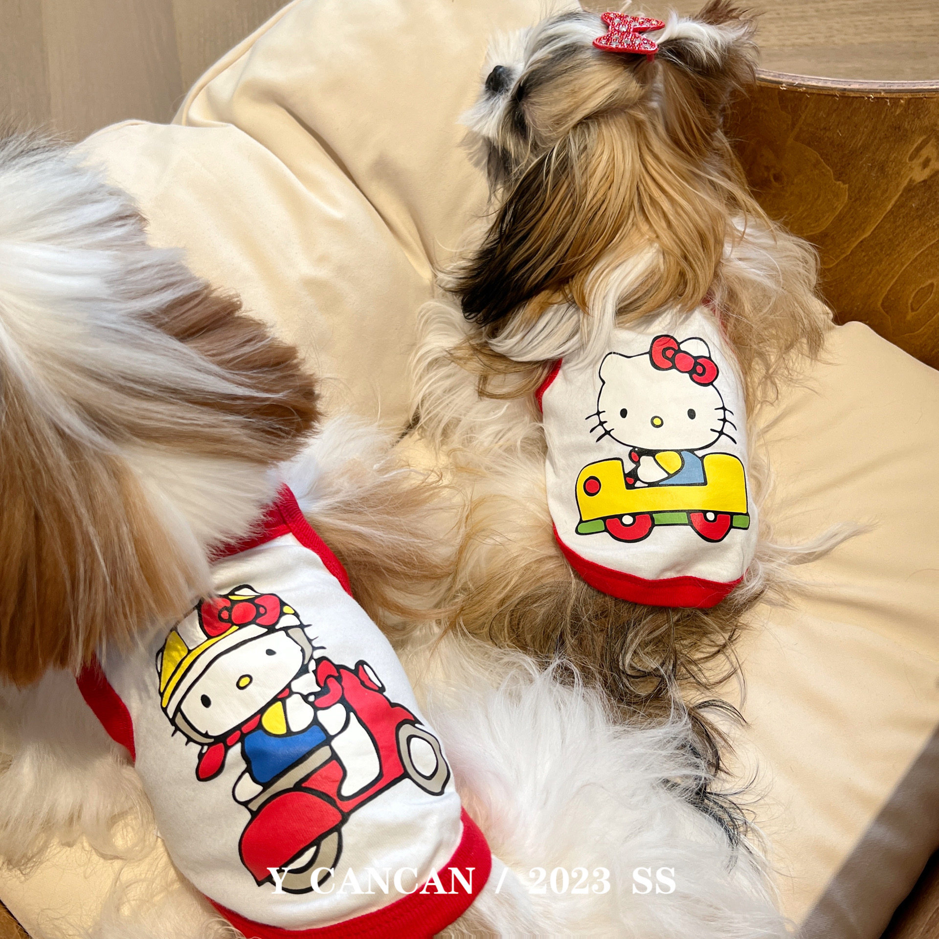 YCANCAN 夏季新款宠物可爱印花猫狗背心马尔济斯西施犬比熊衣服