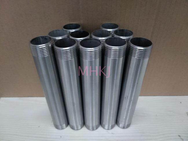 Stainless steel 304 lengthened 150MM double head wire external wire pipe round pipe DN20