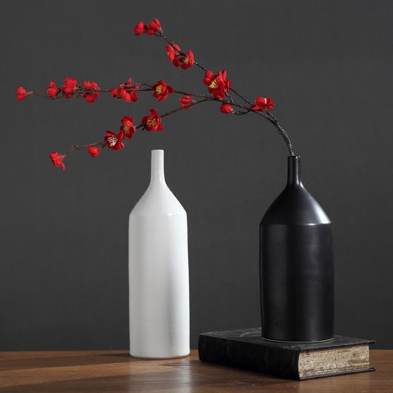Jingdezhen handmade creative simple ceramic dried flower vase ornaments Living room flower arrangement flower vase home decorations
