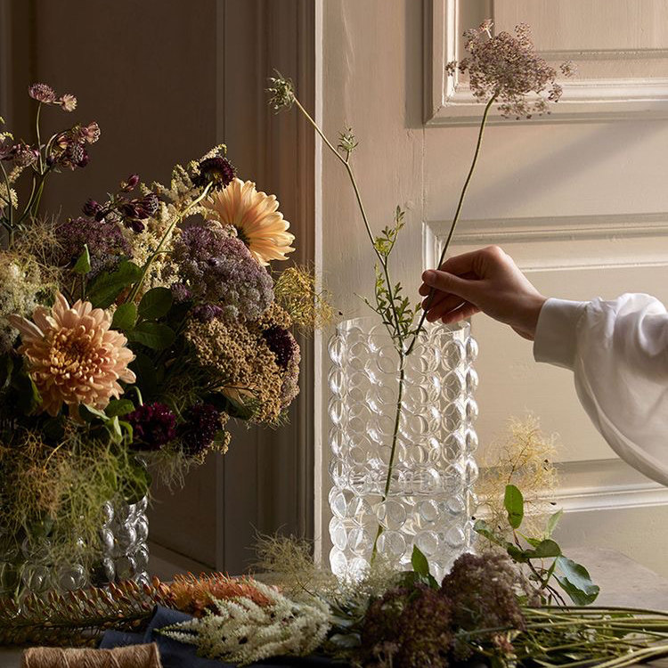 Lovely creative home Nordic INS style glass bubble relief modeling glass vase flower ware model room