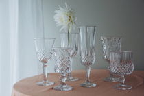 Vintage glass crystal wine glass Champagne glass in Lovely oil painting