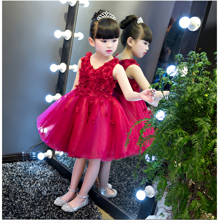 2018 trẻ em mới của váy cưới công chúa váy cô gái pettiskirt hoa cô gái sinh nhật ăn mặc trang phục buổi tối ăn mặc váy trẻ em