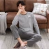 Mùa xuân và mùa thu đồ ngủ nam cotton dài tay kích thước lớn lỏng thường thanh niên cotton mùa đông mỏng phù hợp với nam giới