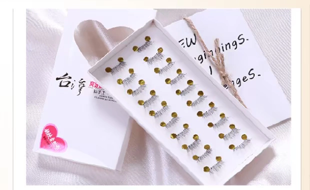 Nhật Bản nửa lông mi giả nửa đuôi mắt tự nhiên dày mặt nude sinh viên sinh viên thêm một đoạn dài để gửi keo - Lông mi giả keo dan mi