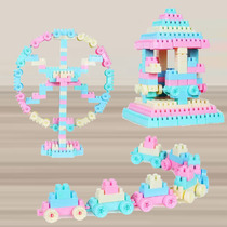 Childrens large granule building blocks storage box baby 3-6 boys and girls assemble puzzle bag plastic plastic toys