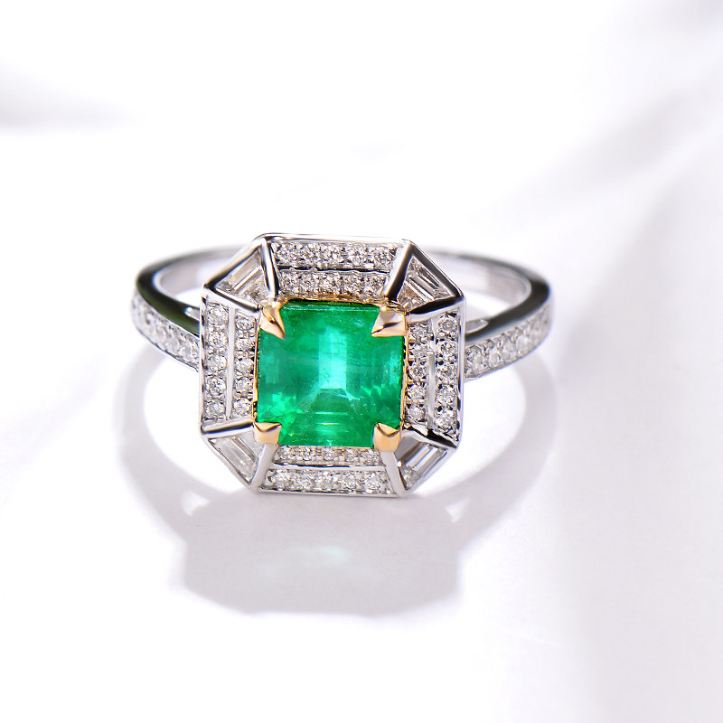 Nova Color Treasure Natural Progenitor Mother Green 18k Yellow White Color Treasure Ring K Gold Diamond Jewelry Customize