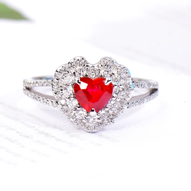 Nova Color Treasure 18k Myanmar heart-shaped dove blood ruby ring Sapphire Colorful Gemstone Diamond Bracelet Customize