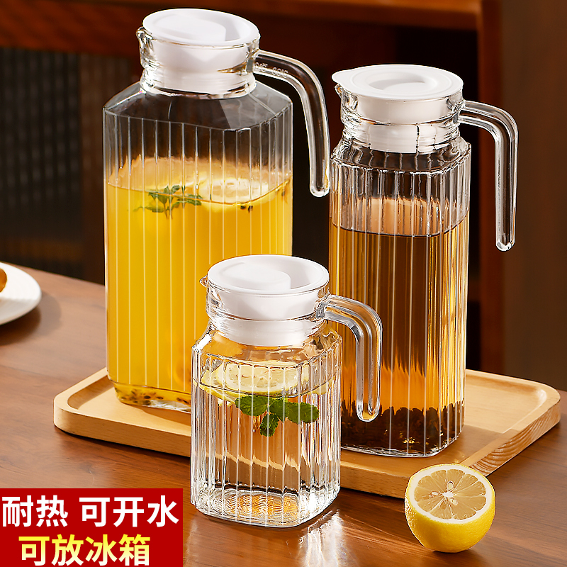 Refrigerator Cold Water Pitcher, High-Temperature Resistant, Large Capacity, Household Water Storage, Thickened Water Jug, Summer Cold Brew Tea Cooler, Cool Water Pitcher Refrigerator Cold Water Pitcher, High-Temperature Resistant, Large Capacity, Household Water Storage, Thickened Water Jug, Summer Cold Brew Tea Cooler, Cool Water Pitcher