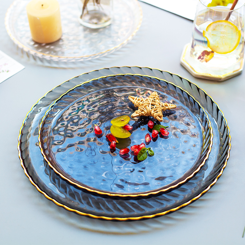 ins fruit pan Nordic home living room net red crystal glass snacks dishes creative personality fashion modern