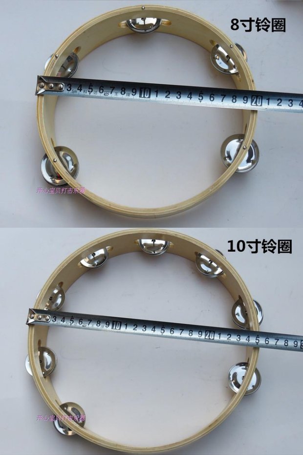 Orff bộ gõ nhạc cụ đồ chơi trẻ em màu gỗ tambourine 6 inch 8 inch 10 inch vòng tròn tambourine vòng tròn tambourine đàn đồ chơi cho bé