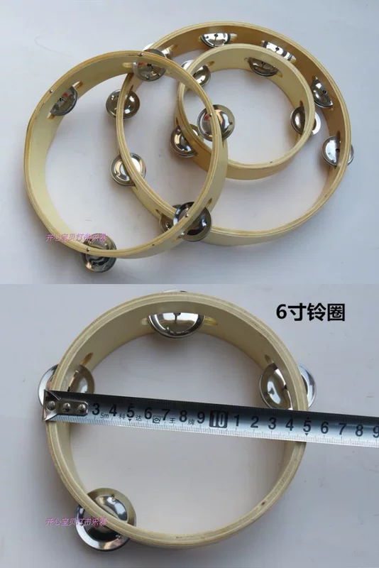 Orff bộ gõ nhạc cụ đồ chơi trẻ em màu gỗ tambourine 6 inch 8 inch 10 inch vòng tròn tambourine vòng tròn tambourine đàn cho trẻ em