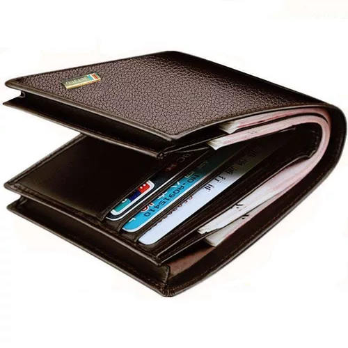 Вместительный и большой бумажник, короткий кожаный кошелек, подарочная коробка, упаковка, из натуральной кожи, увеличенная толщина, воловья кожа