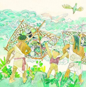 伏羲织网 开天辟地/中华创世神话/陈苏 文/张培成 绘/中国神话/连环画/绘本/3-6-8-10岁小学生一二三四年级/上海人民美术出版社