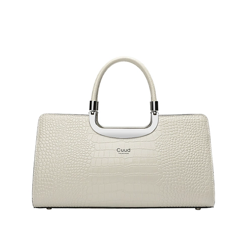 [Счетчик] Брендовая женская сумка Cuud 2025, деловая женская сумка из натуральной кожи с крокодиловым узором, белая сумка, темперамент
