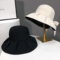 Japanese black sun hat female UV shade cap face shade sun cap fashion butterfly bow fisherman cap