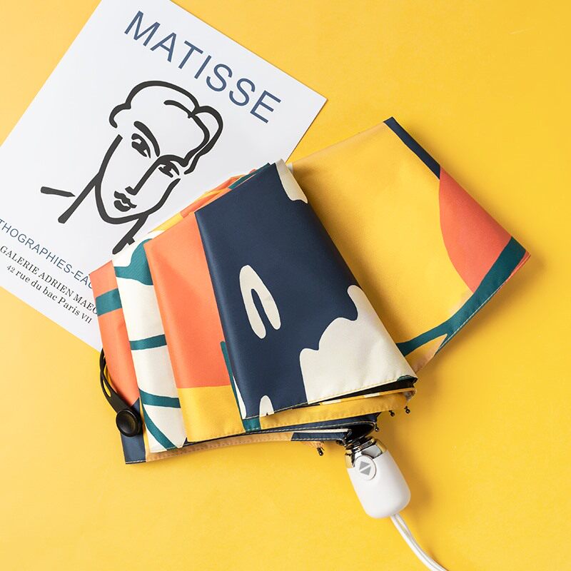 Japan fully automatic sun shading and rain dual-use retro small portable sun protection UV-proof folding sun umbrella 