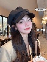 Japan berets children Spring and autumn 100 hitch black display with small comeback duck tongue anise cap Winter Head circumference