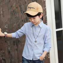 Boy shirt 2022 New long sleeves slim fit Spring shirt children trends CUHK Tong All cotton Korean version handsome