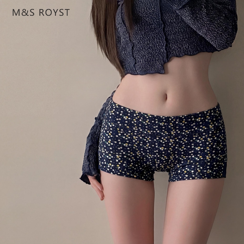 Victorian Style Pure Cotton Seamless Underwear for Women 2026 New Floral High-Waisted Tummy Control Comfortable Sports Boxer Shorts