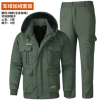 6050 зеленый в стиле милитари плюс бархатный костюм