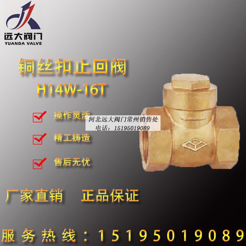 Brass thread buckle check valve H14W-16T DN15 20 25 32 40 50 Yuanda valve Yao word