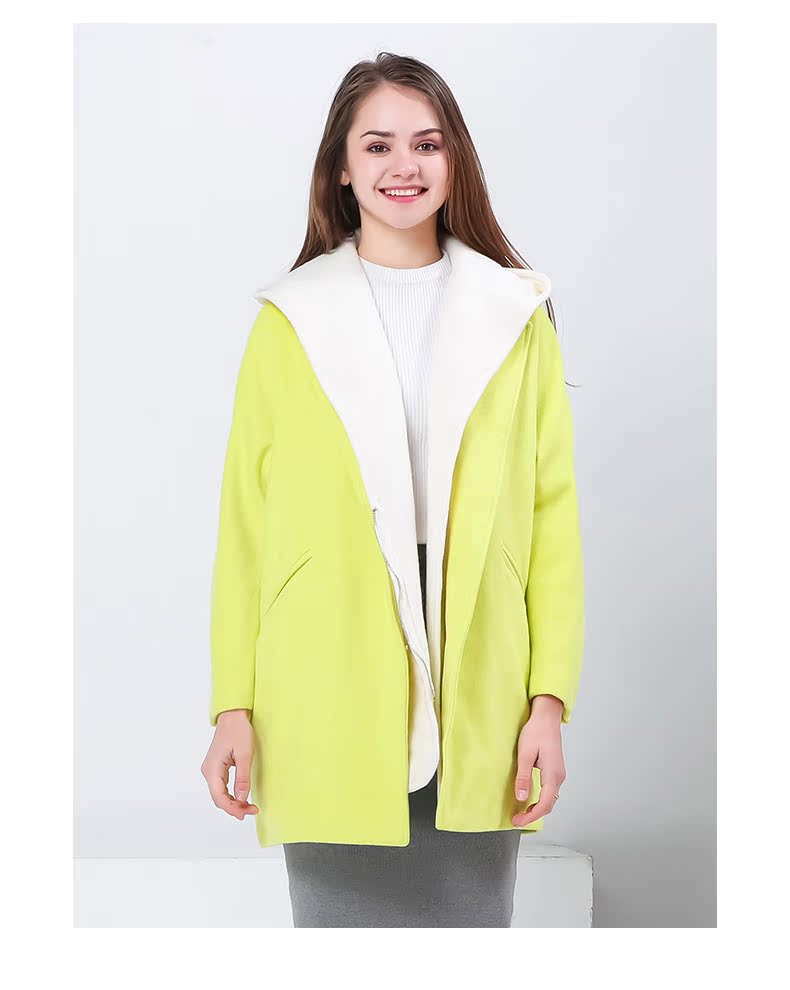 Jane hoa mùa đông thời trang mới thời trang hoang dã áo len trùm đầu áo len ấm áp áo khoác nữ E55139 - Trench Coat áo khoác adidas nữ
