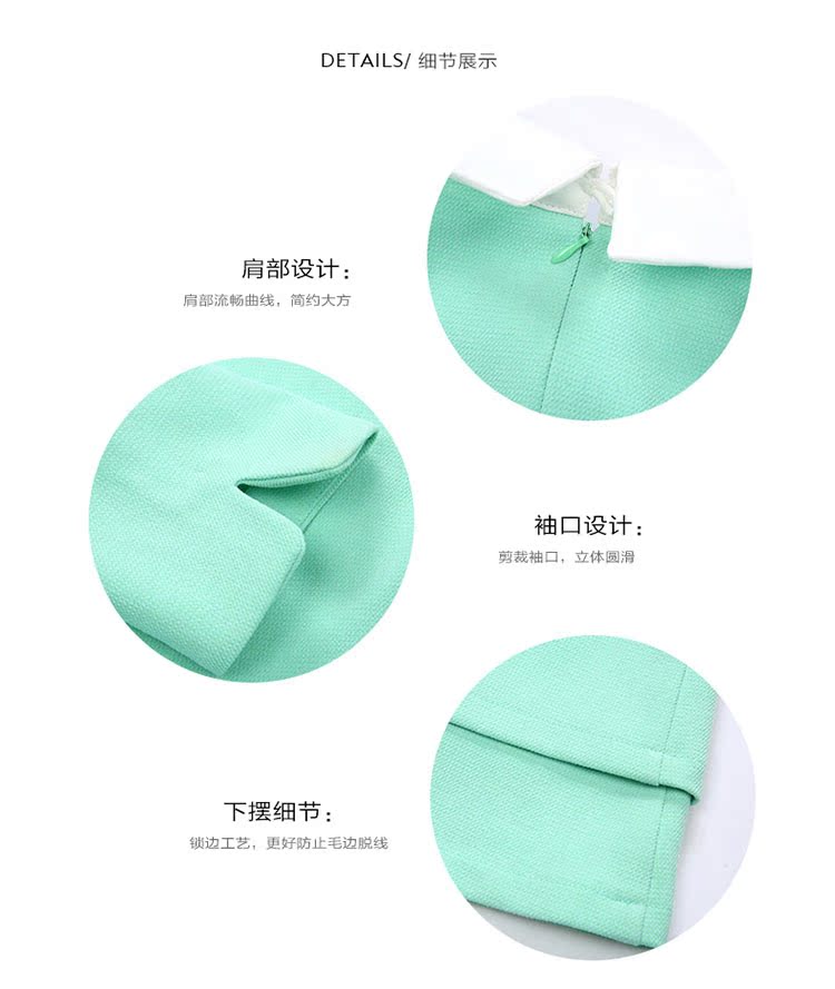 Jane hoa của phụ nữ mùa xuân phiên bản mới của Hàn Quốc của cổ áo búp bê màu tự trồng rắn cổ áo bảy điểm tay áo ngắn G51102 - Sản phẩm HOT đầm suông đẹp