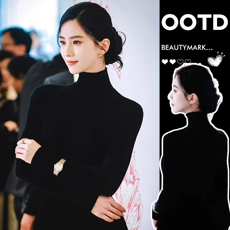 Black Turtleneck Long-Sleeved Knitted Bottoming Shirt for Women in Early Spring and Autumn, New Style Inner Wear, Slim Fit, Early Spring Wear Top, Sweater Black Turtleneck Long-Sleeved Knitted Bottoming Shirt for Women in Early Spring and Autumn, New Style Inner Wear, Slim Fit, Early Spring Wear Top, Sweater