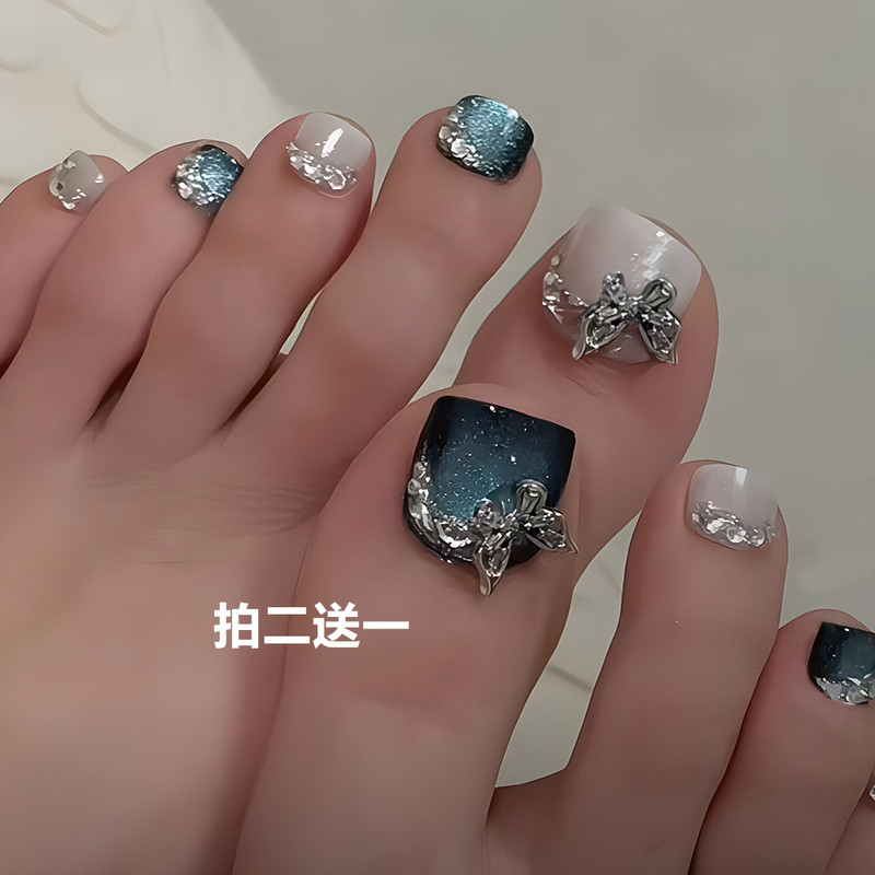 3D Butterfly Toenail Stickers Cat Eye Wearable Nails 2026 New Toenail Stickers Brightening Nail Art High-End Feel