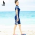 Ba người bơi chuyên nghiệp kỳ quặc nữ bảo thủ Xiêm đào tạo thể thao võ sĩ đã mỏng che bụng cỡ lớn tay áo ngắn tập hợp áo tắm áo bơi 1 mảnh Bộ đồ bơi One Piece