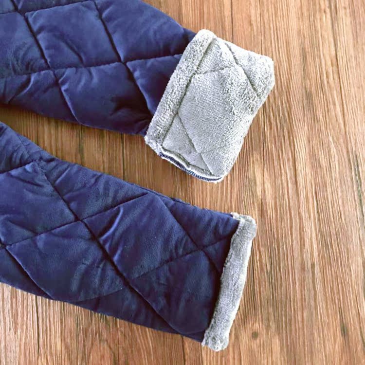 Một gói cộng với nhung dày trong các chàng trai lớn và các cô gái cha mẹ con ba lớp quilted nhung nhung pyjama dài nhà quần mặc nhà đẹp