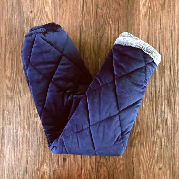 Một gói cộng với nhung dày trong các chàng trai lớn và các cô gái cha mẹ con ba lớp quilted nhung nhung pyjama dài nhà quần mặc nhà đẹp