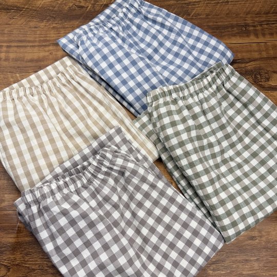 Fasten SF Express double-sided pockets same color couple pajama pants