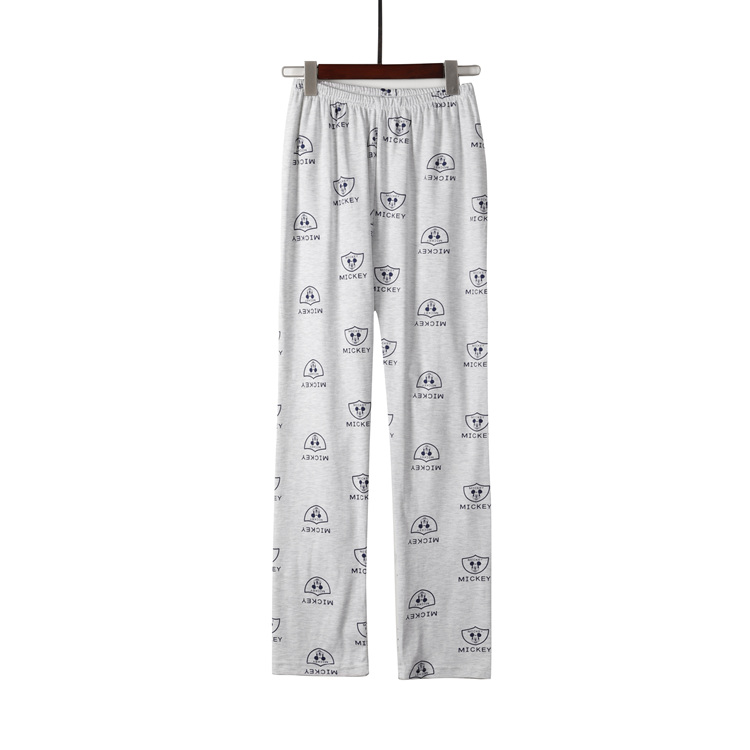 Quần ngủ cho bé gái cotton mùa thu và mùa đông dệt kim cotton dày quần cotton nhà rộng cộng với quần mùa xuân béo quần vải nam