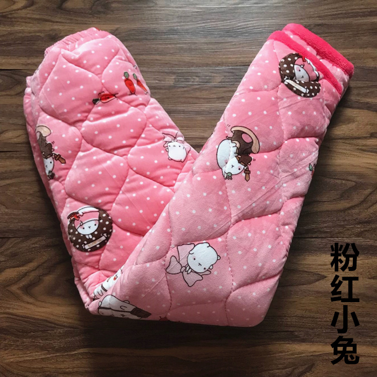 Tùy chỉnh cộng với nhung dày ba lớp quilted san hô lông cừu dày quần ấm ngủ phụ nữ quần dài nhà quần sooc nam