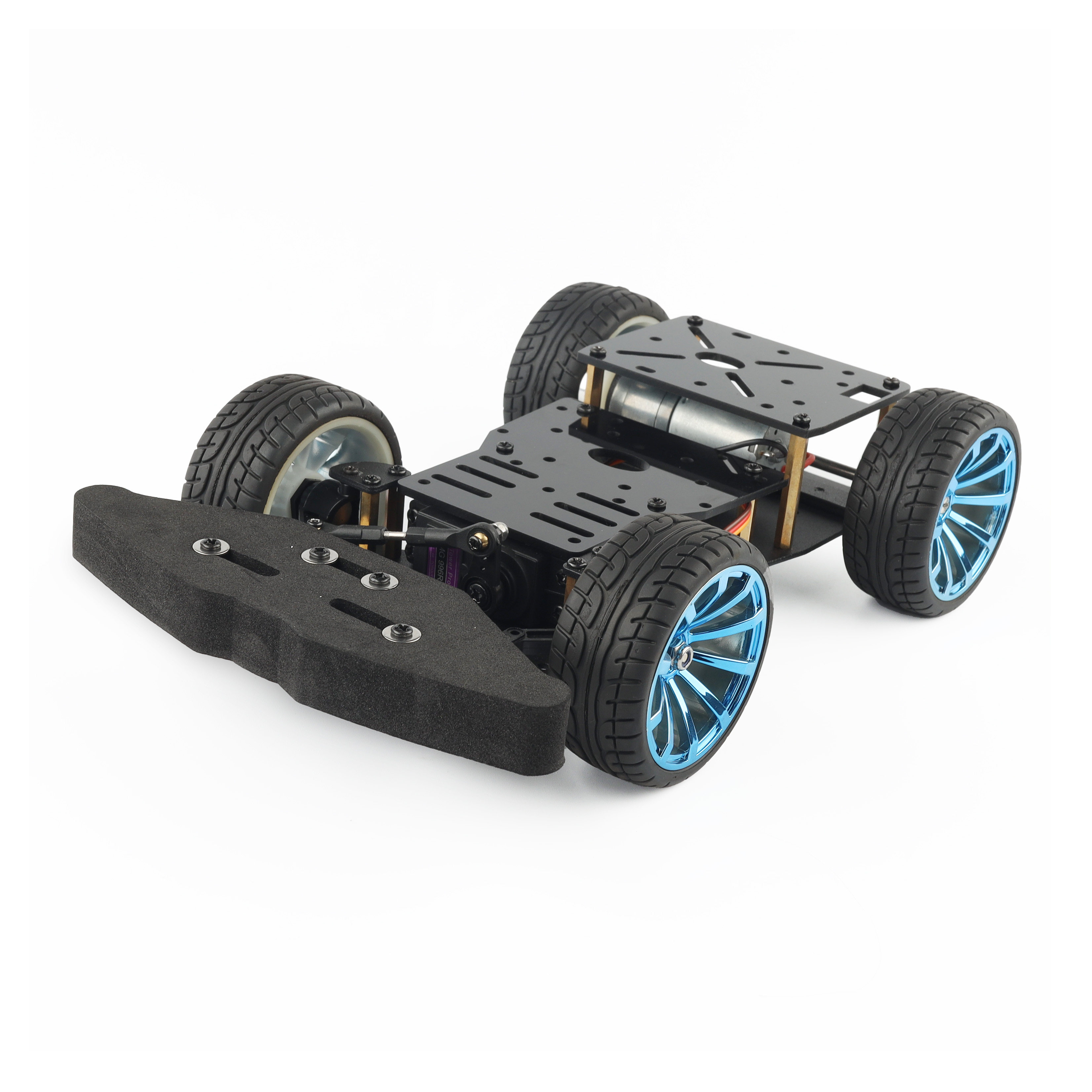Металлическое шасси Ackerman servo trolley 2WD - полноприводный электронный гоночный автомобиль шириной менее 15 см Изображение 1