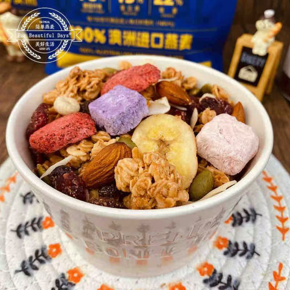 水果燕麦脆麦片+巧克力燕麦饼干=办公室休闲零食新宠！