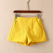002 秋秋 153 1123 Quần short len ​​thẳng có khóa kéo
