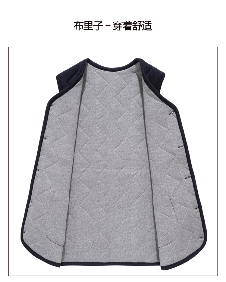Áo vest nam size lớn mùa thu đông cộng với phân bón tăng cổ áo không tay cha dày vest vest trung niên quần thể thao