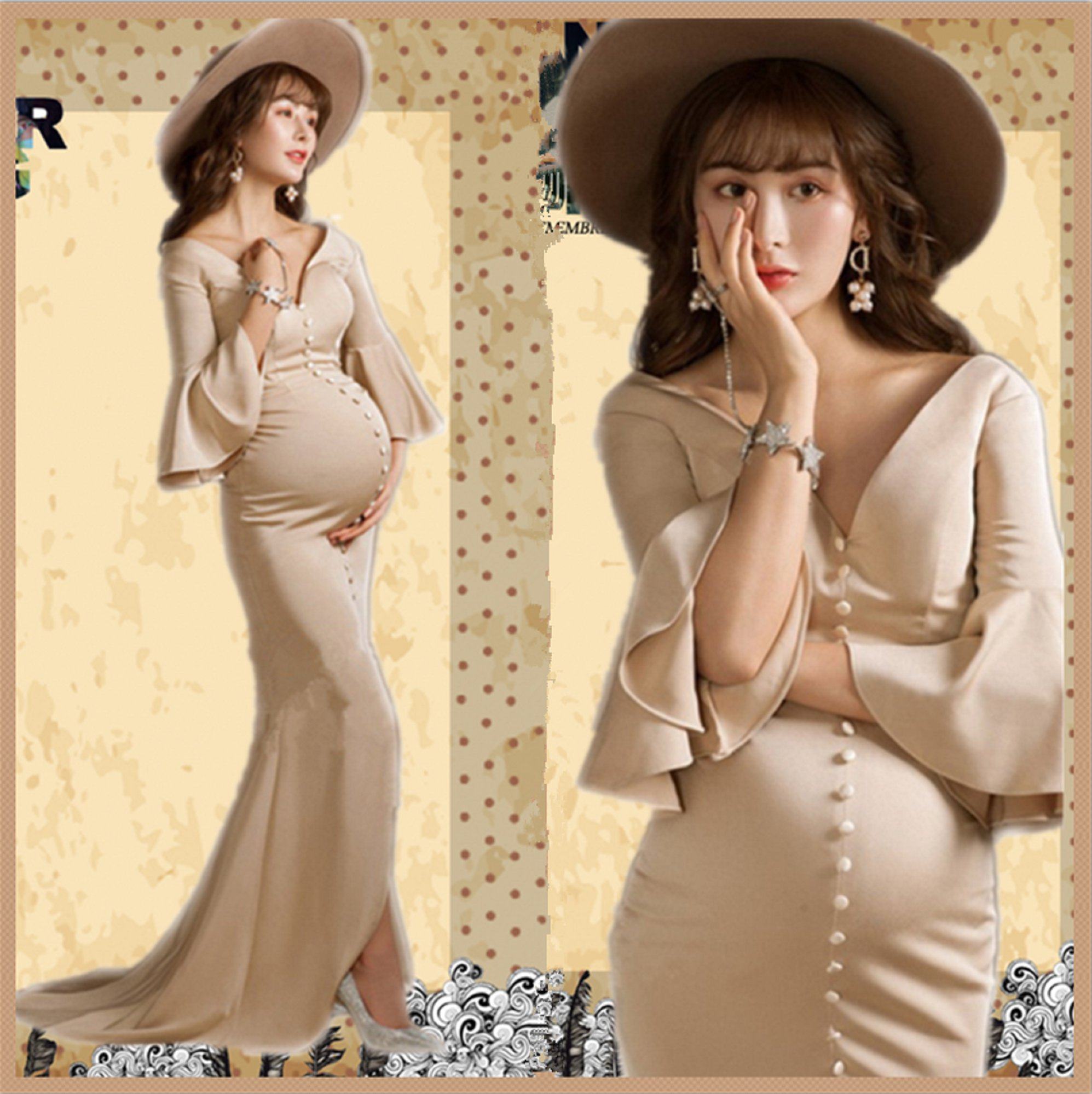 New Camera Gallery pregnant woman photographed suit sexy mommy photography art dress dress pregnant woman to take care of clothing