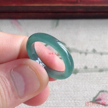 Ice blue water jadeite ring for women and men