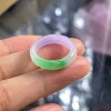 Hot style ice waxy purple green spring jade ring