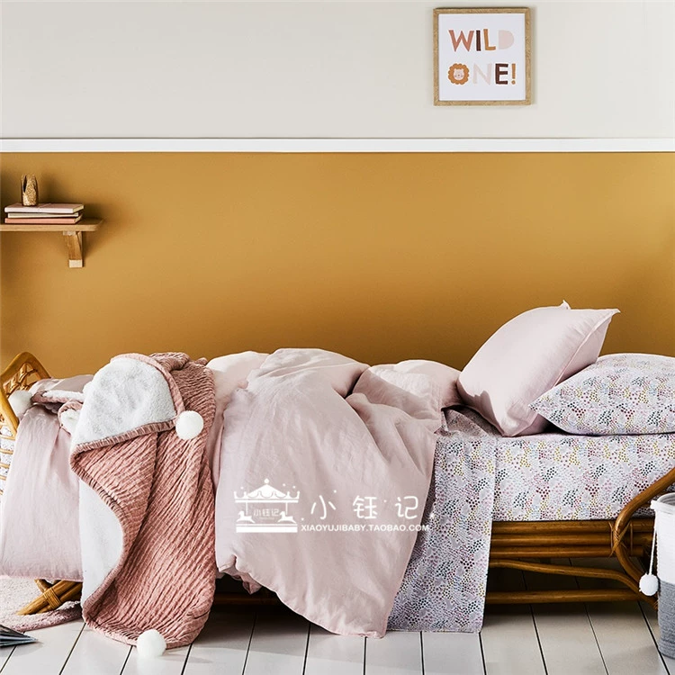Xiao Yuji Úc quảng cáo bộ đồ giường trẻ em màu hồng cotton và vải lanh chăn + vỏ gối phòng trẻ em miễn phí vận chuyển - Bộ đồ giường trẻ em
