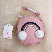  Xiaoyuji Australia country road pink messenger bag rainbow wool ball canvas spot