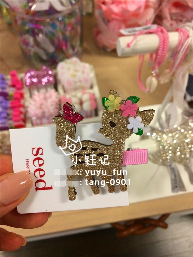 Xiaoyu Ji Australia seed female treasure Princess hair clip Hair accessories Fawn Golden princess sparkle spot