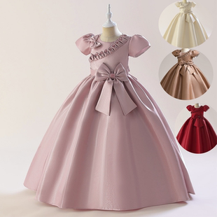 Long dress, small princess costume, piano performance costume, skirt, European style