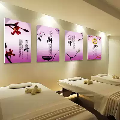 Beauty salon decoration health club sticker wall painting poster background wall Traditional Chinese medicine meridian four seasons health