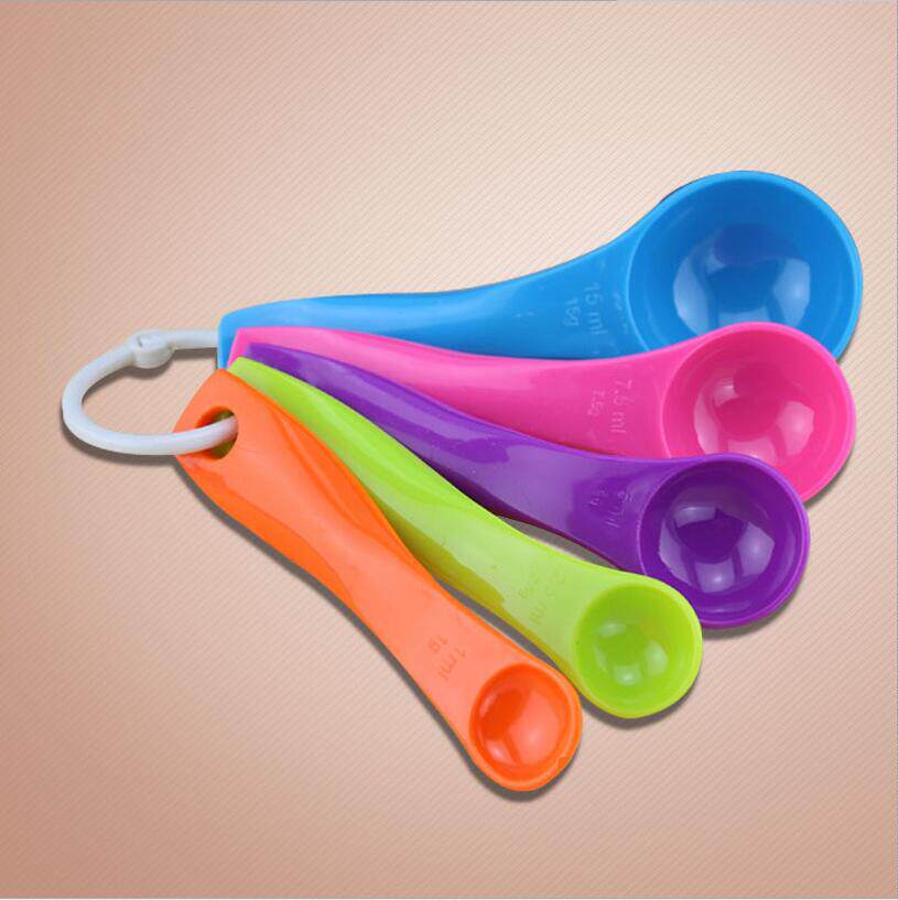 Measuring spoon, scale spoon, measuring spoon, measuring spoon, salt spoon, gram spoon, milk powder seasoning spoon, baking tool, color 5-piece set