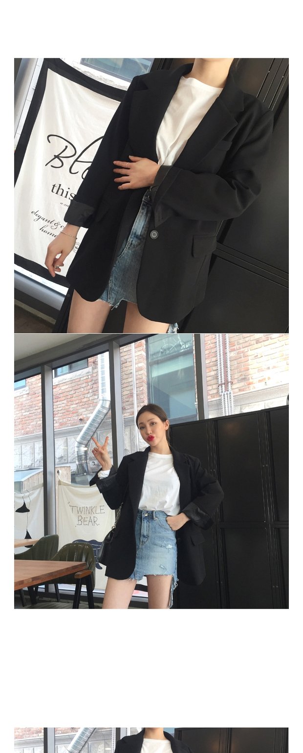 Mùa thu đông mới phiên bản Hàn Quốc của cô nàng ma ngựa sang trọng kiểu mẫu áo khoác nhỏ màu đen phù hợp với áo khoác thời trang công sở nữ