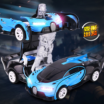 Childrens toys Electric universal deformation police car deformation car toy Autobot deformation robot